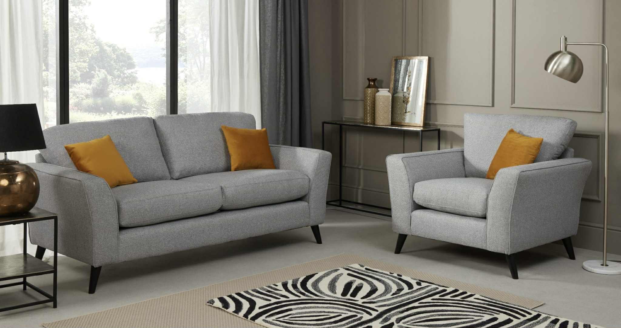 Libby 3 Seater Sofa - Silver