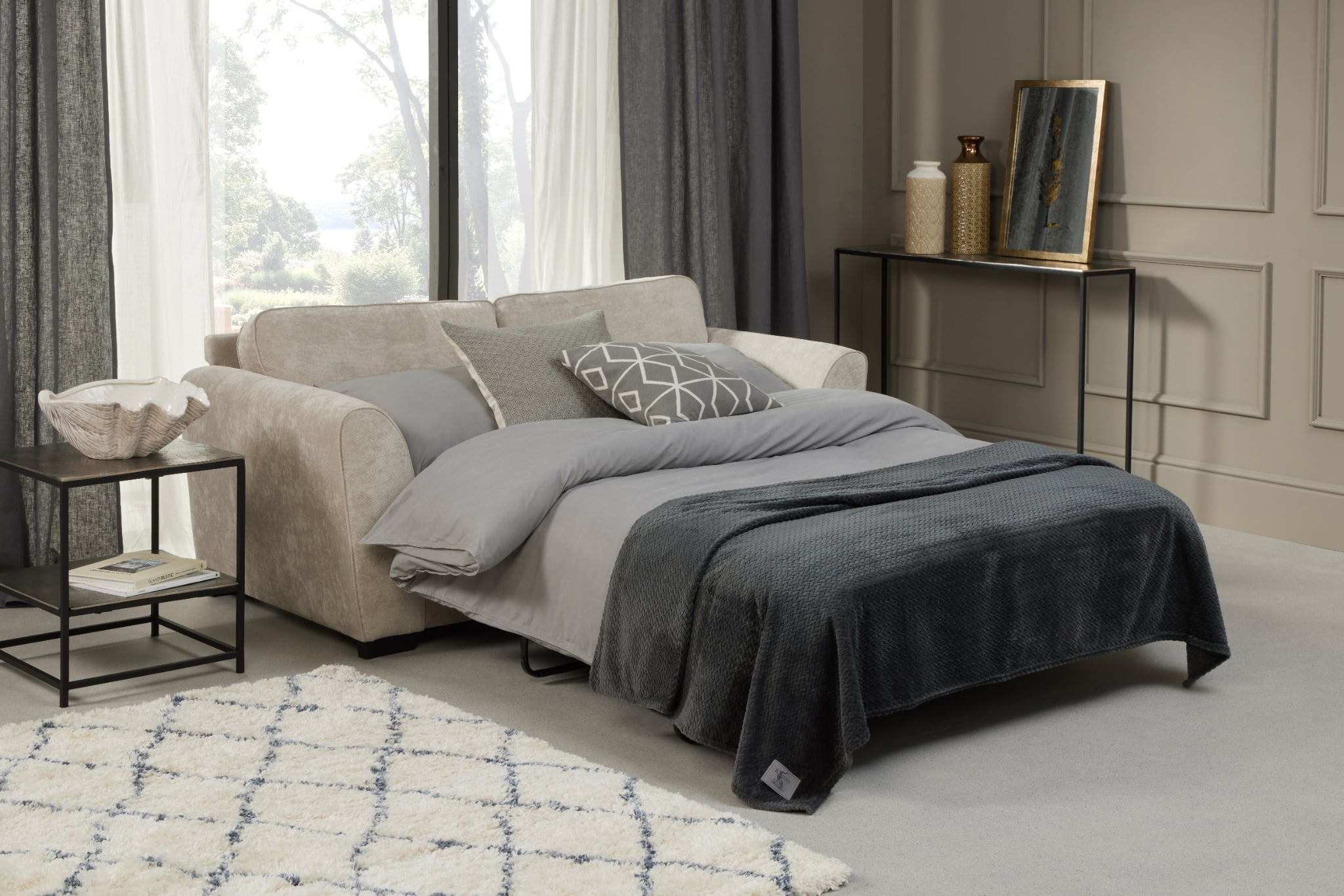 Roma Sofa Bed - Silver
