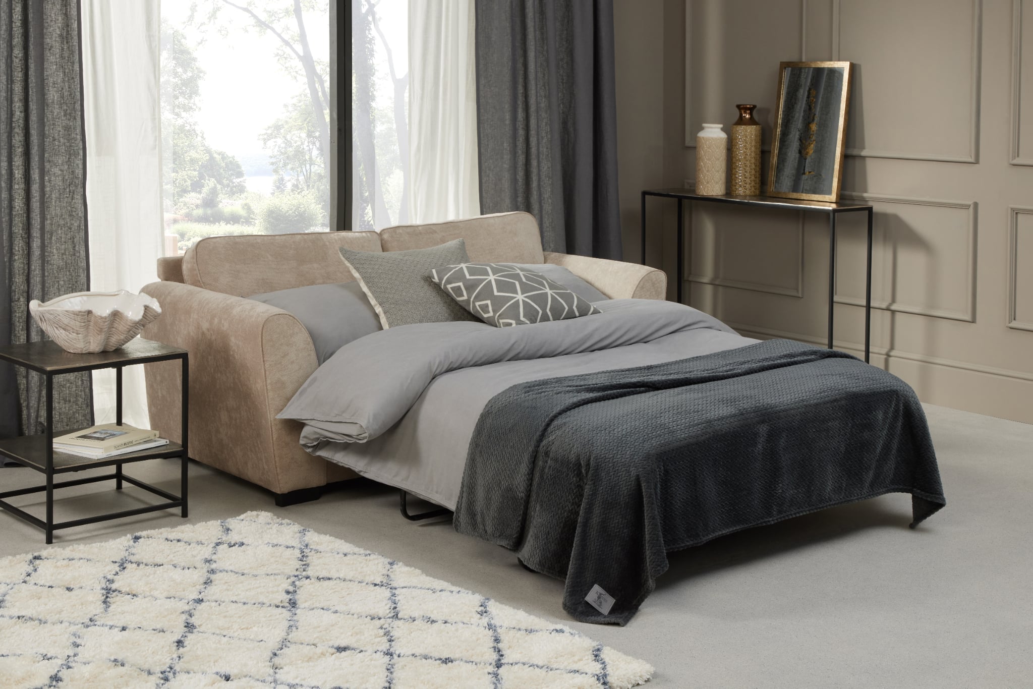 Roma Sofa Bed - Mink