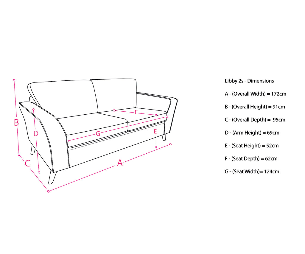 Libby 2 Seater Sofa - Silver