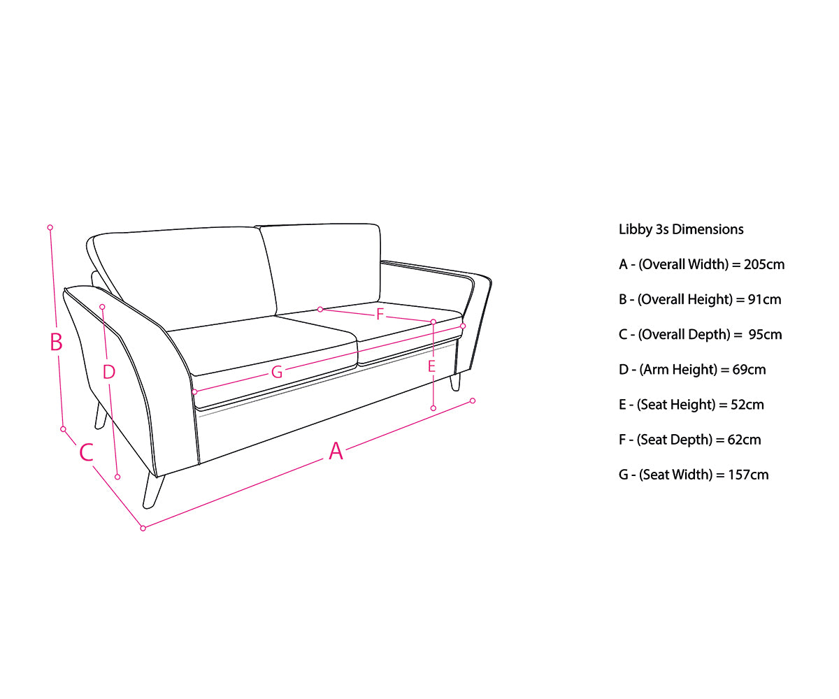 Libby 3 Seater Sofa - Silver